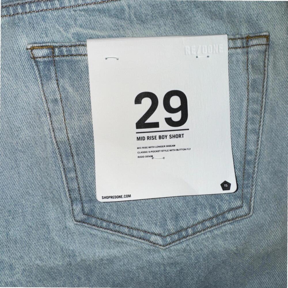NWT Re/Done Mid-Rise Boy Denim Short Size 29 in Ranch Water Wash - Picture 6 of 6